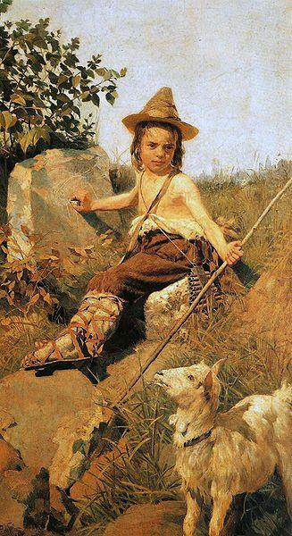 Oscar Pereira da Silva Giotto's Childhood oil painting image
